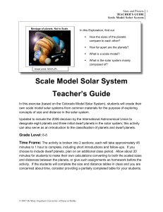 Scale Model Solar System Teacher`s Guide