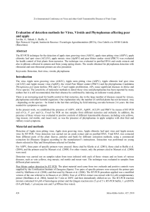 Evaluation of detection methods for Virus, Viroids and