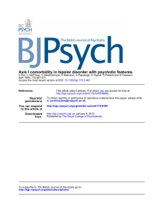 Axis I comorbidity in bipolar disorder with psychotic features.