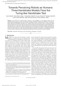 Towards Perceiving Robots as Humans: Three Handshake Models