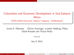 Colonialism and Economic Development in Sub#Saharan Africa