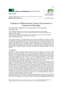 Evaluation of Different Solvent Types on the Extraction of