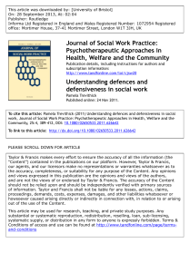 Defences and defensiveness in social work