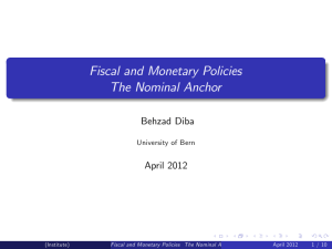 Fiscal and Monetary Policies The Nominal Anchor