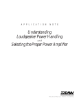 Understanding Loudspeaker Power Handling Selecting the Proper