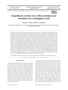 Hypotheses on the role of the protistan rare biosphere in a changing