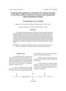 A mechanistic approach to solvolysis of n-caproyl chloride (n