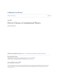 How to Choose a Constitutional Theory