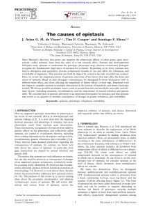 The causes of epistasis - Proceedings of the Royal Society B