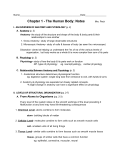 Chapter 1 - The Human Body: Notes
