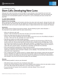 Stem Cells: Developing New Cures