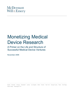 Monetizing Medical Device Research