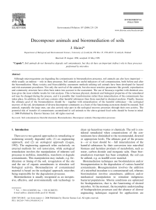 Decomposer animals and bioremediation of soils