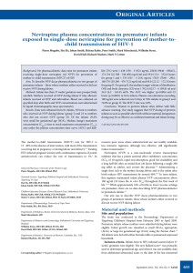 Nevirapine plasma concentrations in premature infants exposed to