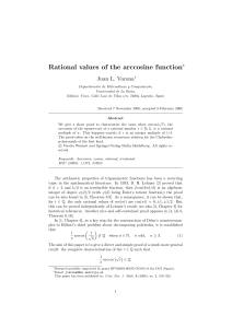 Rational values of the arccosine function
