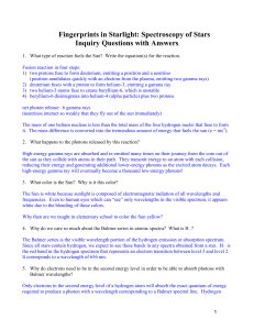 Fingerprints in Starlight: Spectroscopy of Stars Inquiry Questions