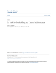 M 115.30: Probability and Linear Mathematics