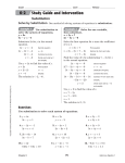 Study Guide and Intervention Substitution