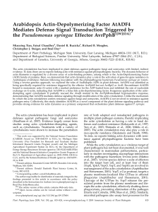 Arabidopsis Actin-Depolymerizing Factor AtADF4 Mediates Defense