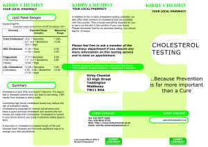 Cholesterol - Kirby Chemist