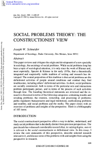 Social Problems Theory: The Constructionist View
