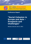 “Social Cohesion in Europe and Asia – Prospects and Challenges”