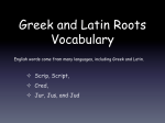 Greek and Latin Roots Vocabulary