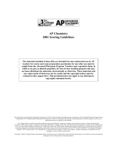 2001 AP Chemistry Scoring Guidelines - AP Central