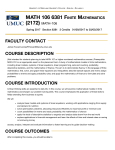 MATH 106 – Finite Mathematics, at UMUC