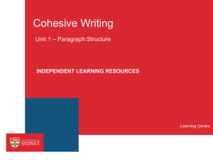 Cohesive Writing - The University of Sydney