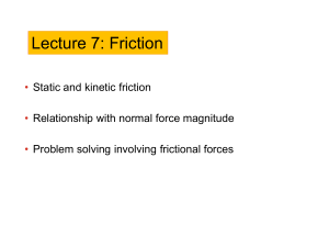 Lecture 7: Friction