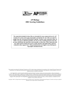 2001 AP Biology Scoring Guidelines - AP Central