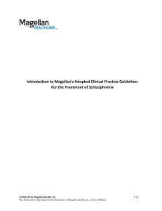 Introduction to Magellan`s Adopted Clinical Practice Guidelines For