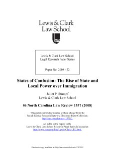 The Rise of State and Local Power over Immigration