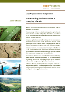 Water and agriculture under a changing climate - Copa