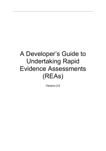 A Developer`s Guide to Undertaking Rapid Evidence Assessments