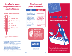 Food Safety for Volunteer Workers