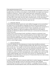 Class questions/comments 01/11 One question I have about this