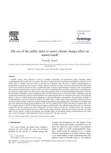 The use of the aridity index to assess climate