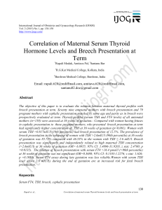 Correlation of Maternal Serum Thyroid Hormone Levels and Breech