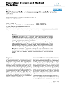 The Proteomic Code: a molecular recognition code for proteins