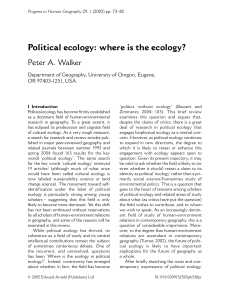 Political ecology: where is the ecology? - UO Geography