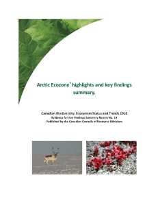 Arctic Ecozone + highlights and key findings
