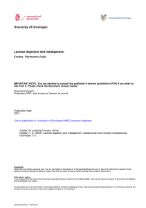 Lactose digestion and maldigestion Koetse, Harmanna Antje