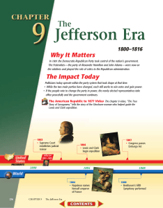 Chapter 9: The Jefferson Era, 1800-1816
