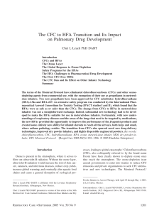The CFC to HFA Transition and Its Impact on