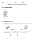 Organisms and Environments Test Review