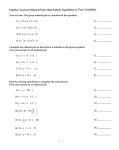 Practice Test on Ordered Pairs that Satisfy Equations in Two Variables