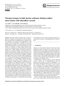 Nitrogen isotopes in bulk marine sediment: linking seafloor