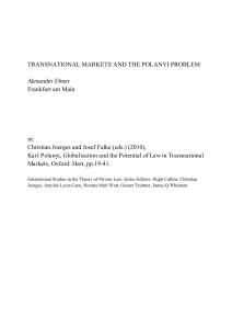 TRANSNATIONAL MARKETS AND THE POLANYI PROBLEM